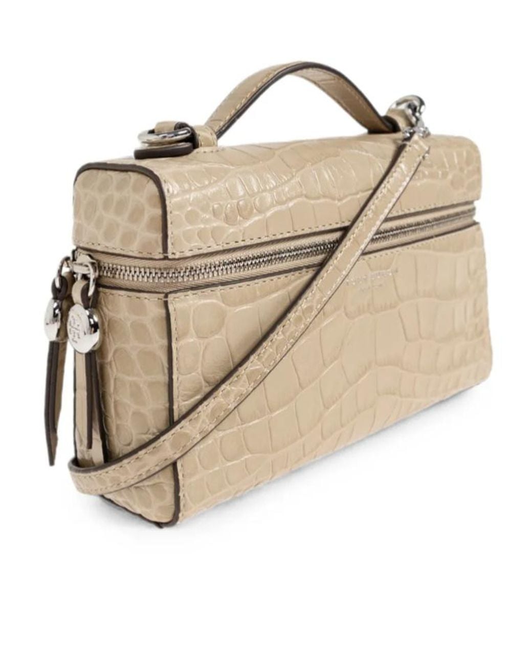 Tory Burch Natural Romy Slim Embossed Shoulder Bag