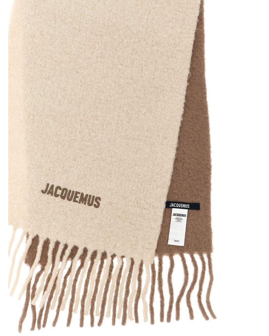 Jacquemus White Tasseled Scarf