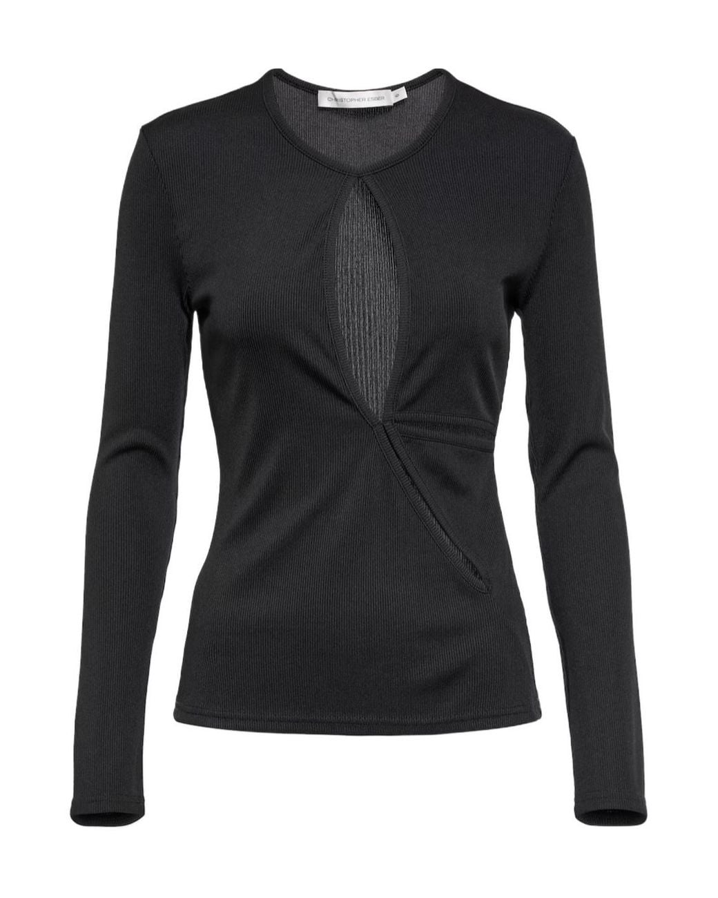 Christopher Esber Black Hollow-Out Design Top