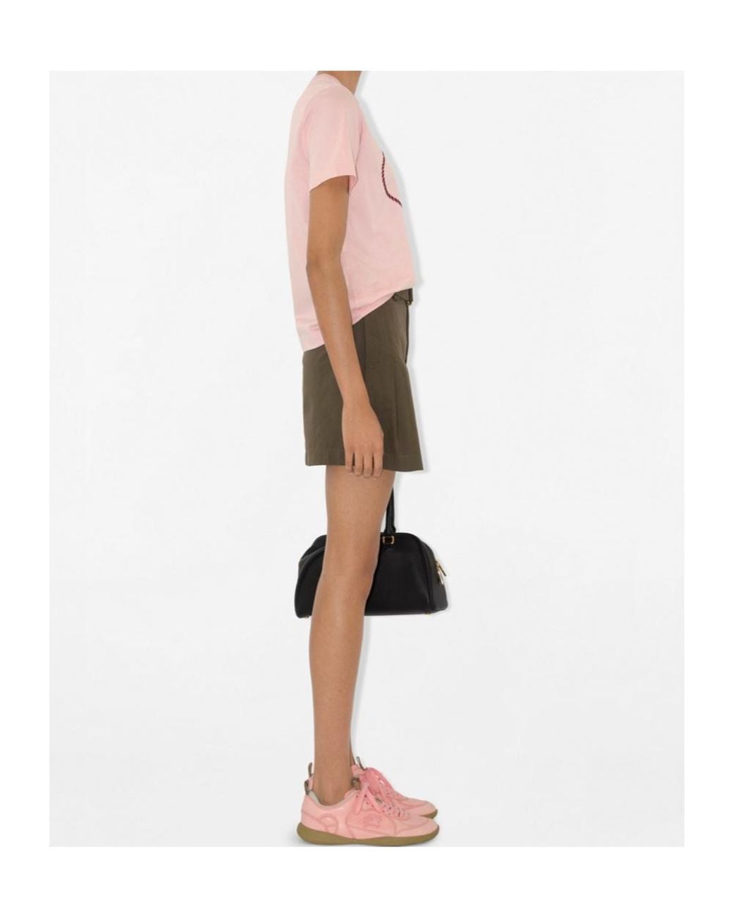 Burberry Pink Knight Stamp Crewneck T-Shirt