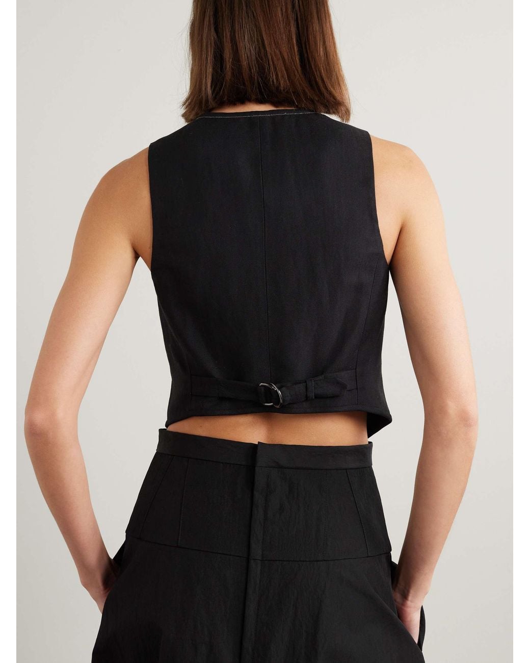 Brunello Cucinelli Black Slub-Texture Waistcoat