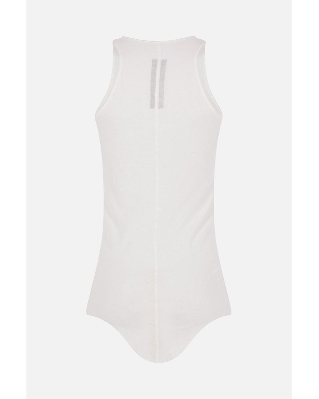 Rick Owens White Basic Rib Tank Top