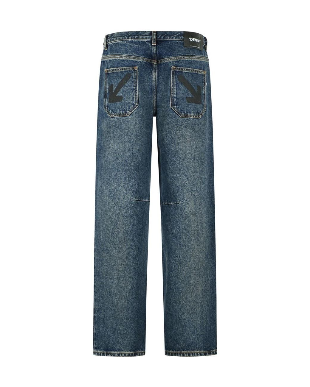 Off-White c/o Virgil Abloh Blue Logo-Patch Jeans for men