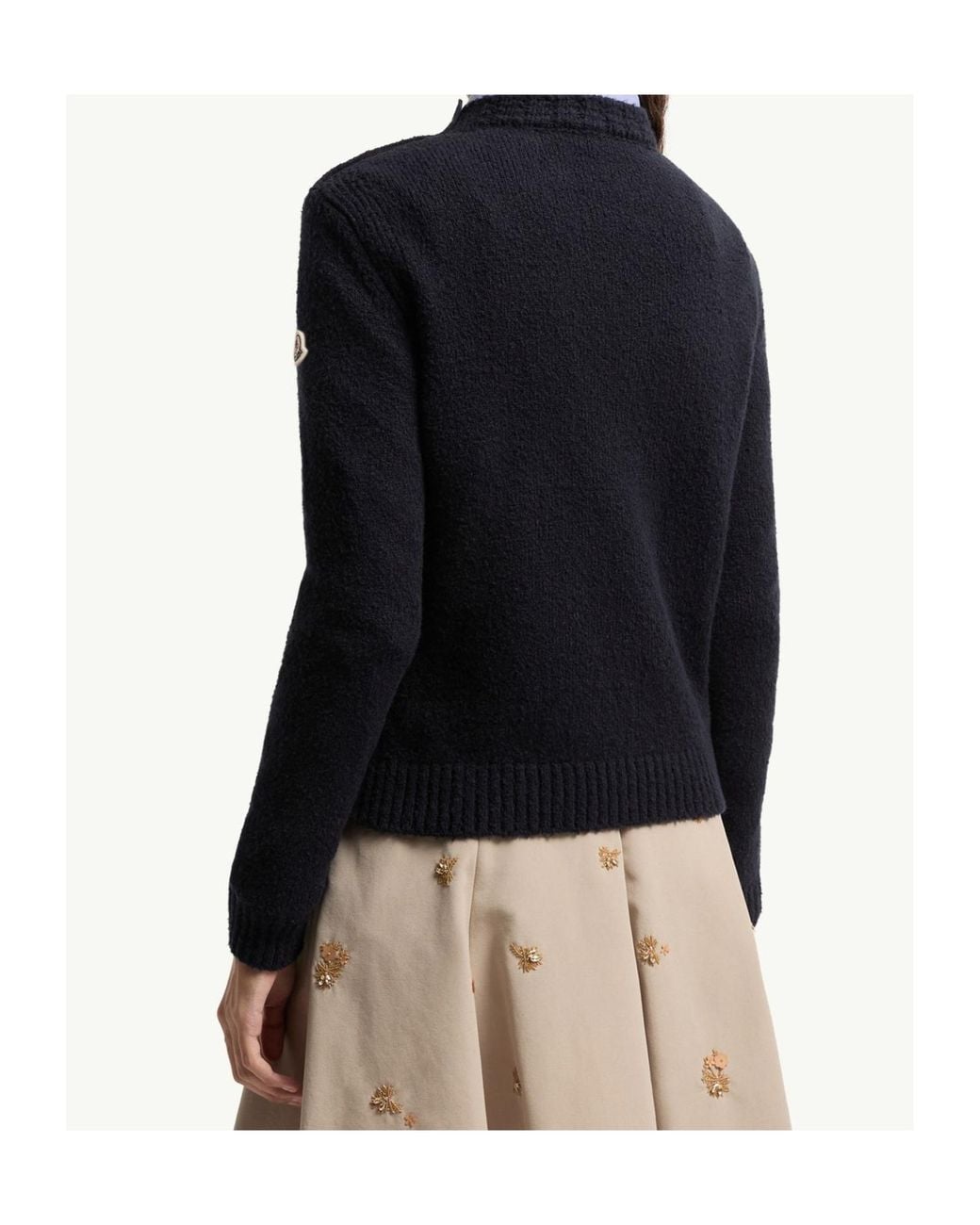 Moncler Blue Embroidered Logo Jumper