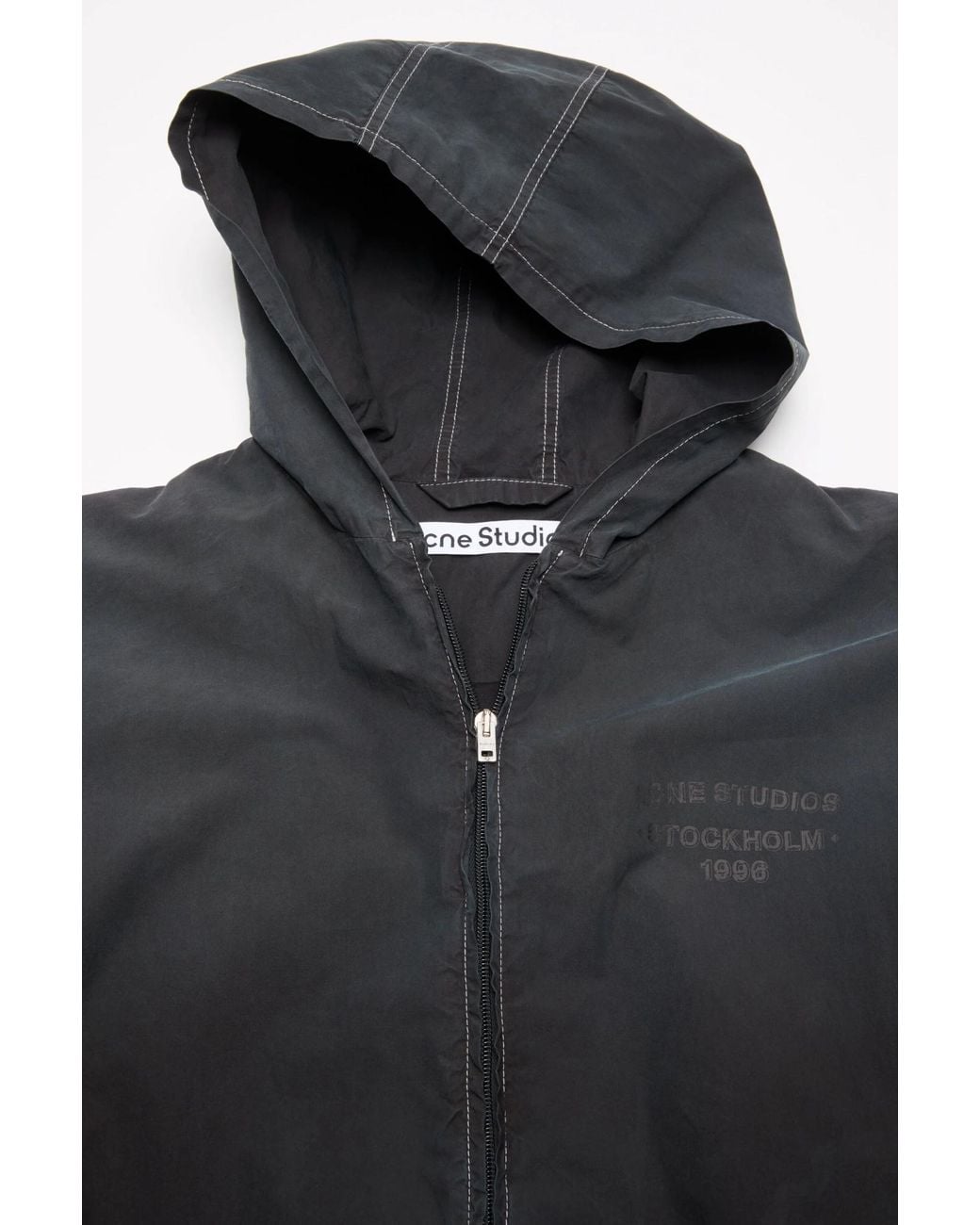 Acne Black Logo-Print Zip-Up Hoodie for men