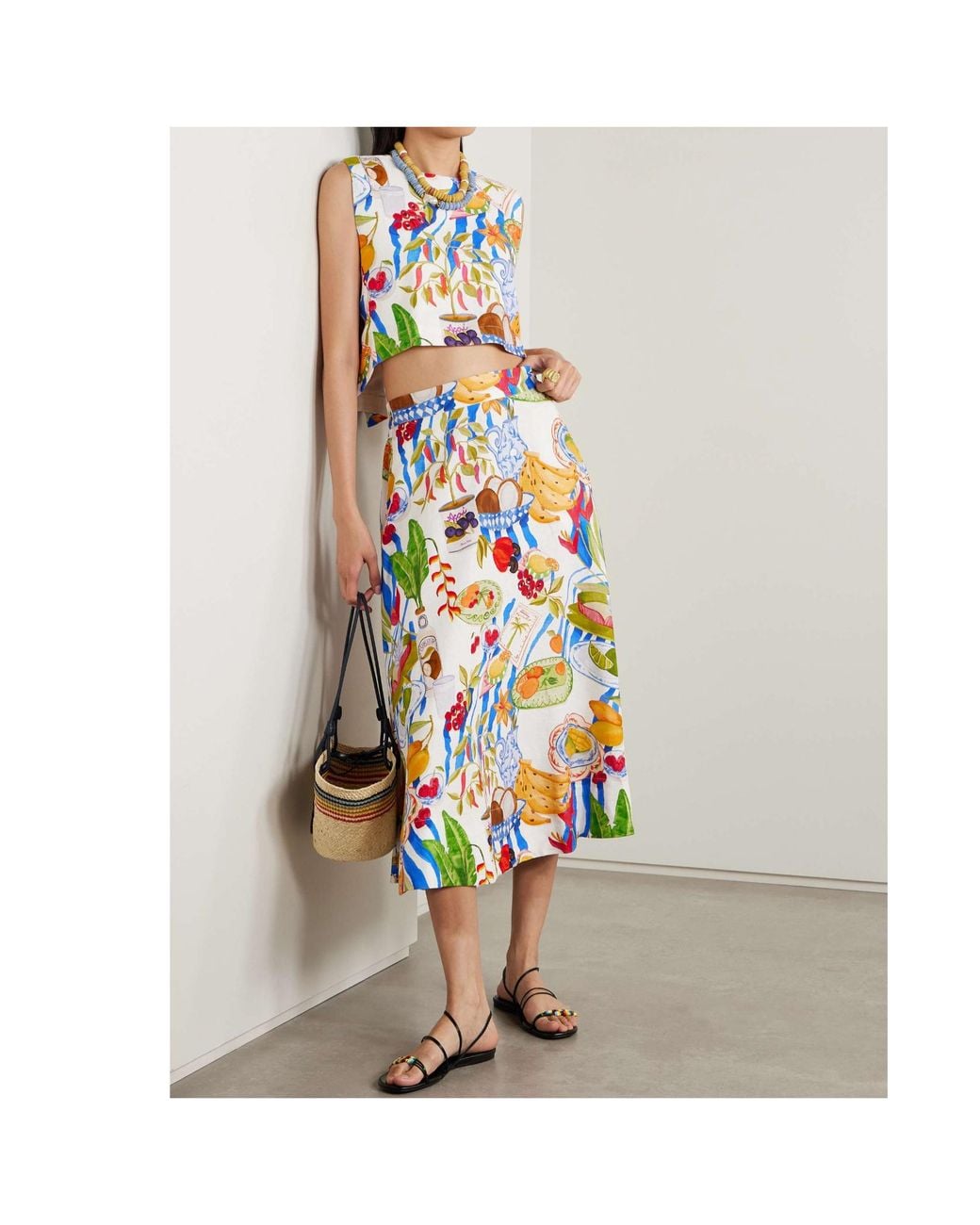 Farm Rio Blue Patterned Top