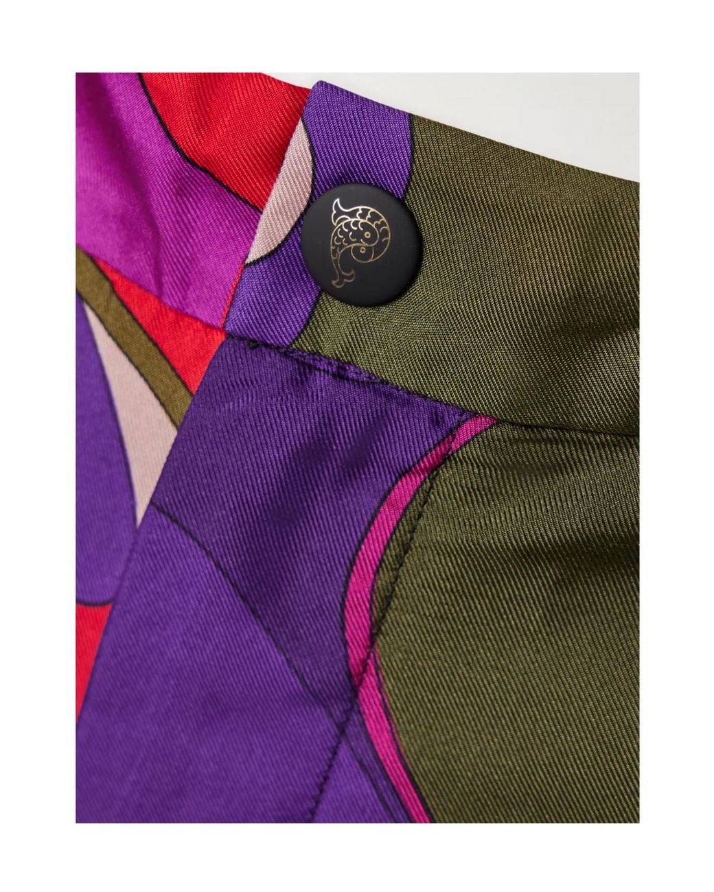 Emilio Pucci Red Printed Silk-Twill Straight-Leg Pants