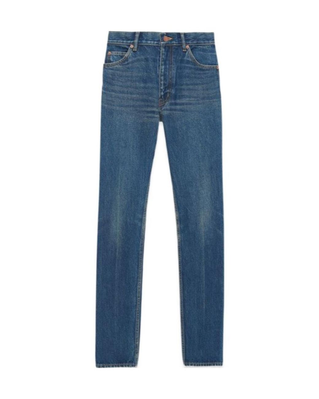 Saint Laurent Blue Cindy Mid-Rise Jeans