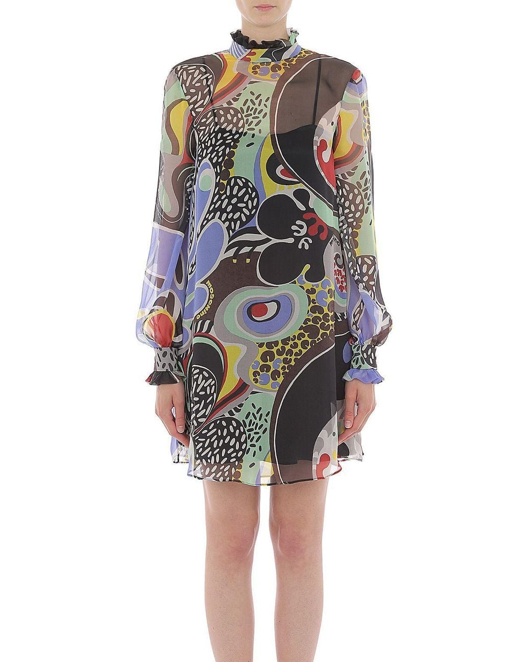 Moschino Blue Long-Sleeved Dress