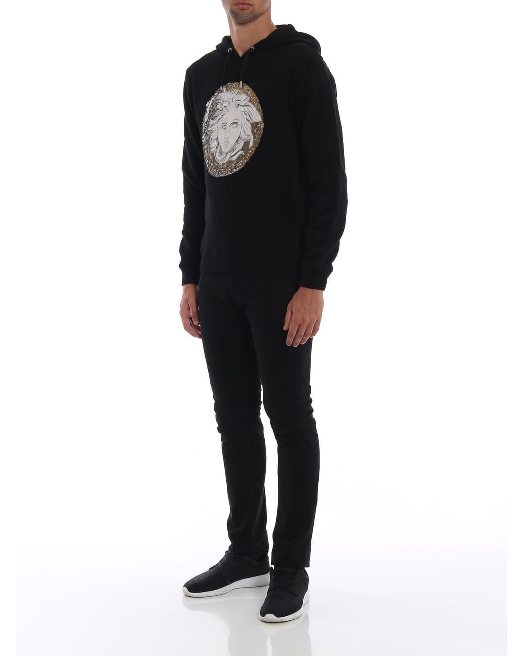 Versace Black Medusa Hooded Hoodie for men
