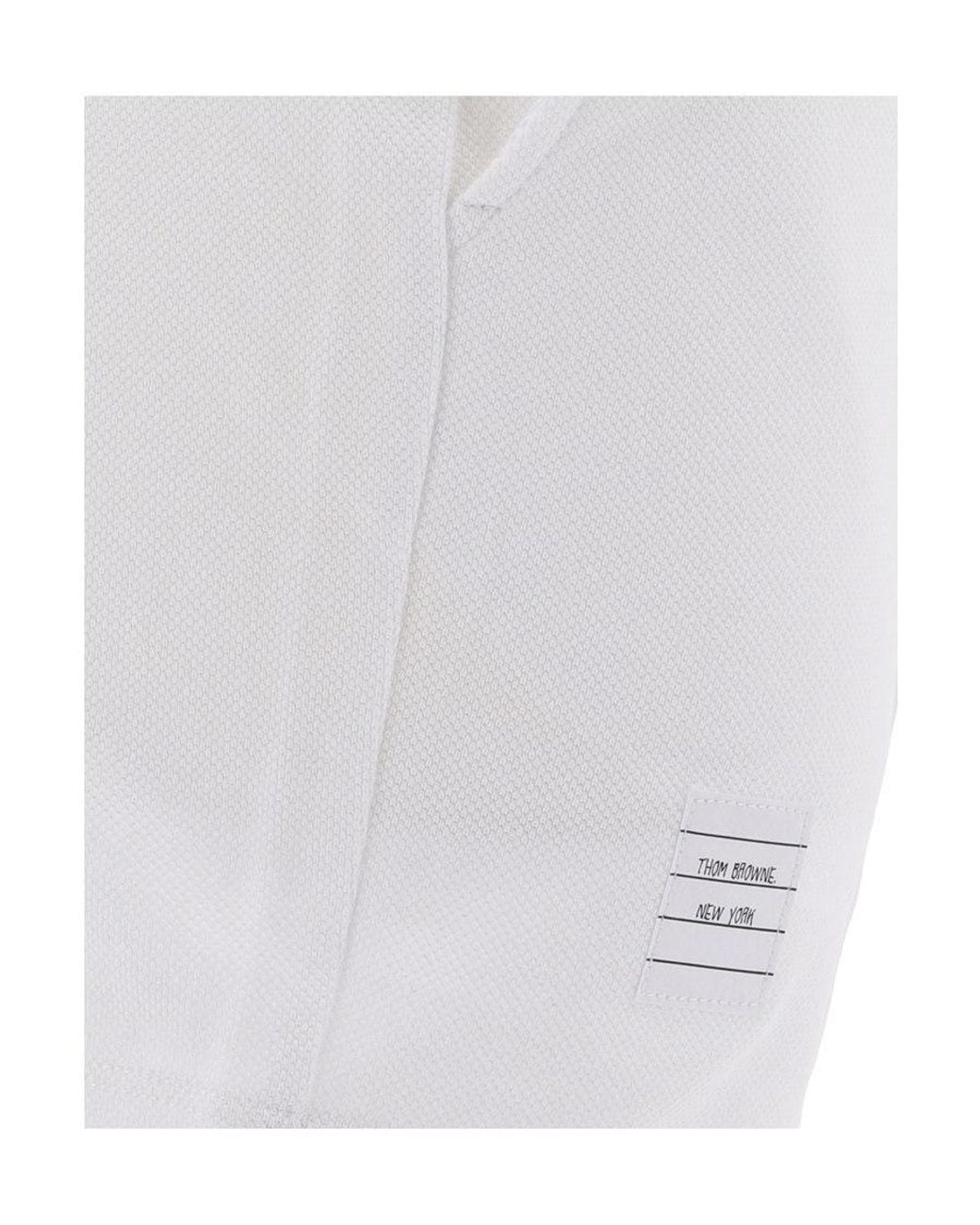 Thom Browne White Rwb Stripe Piqué Shorts