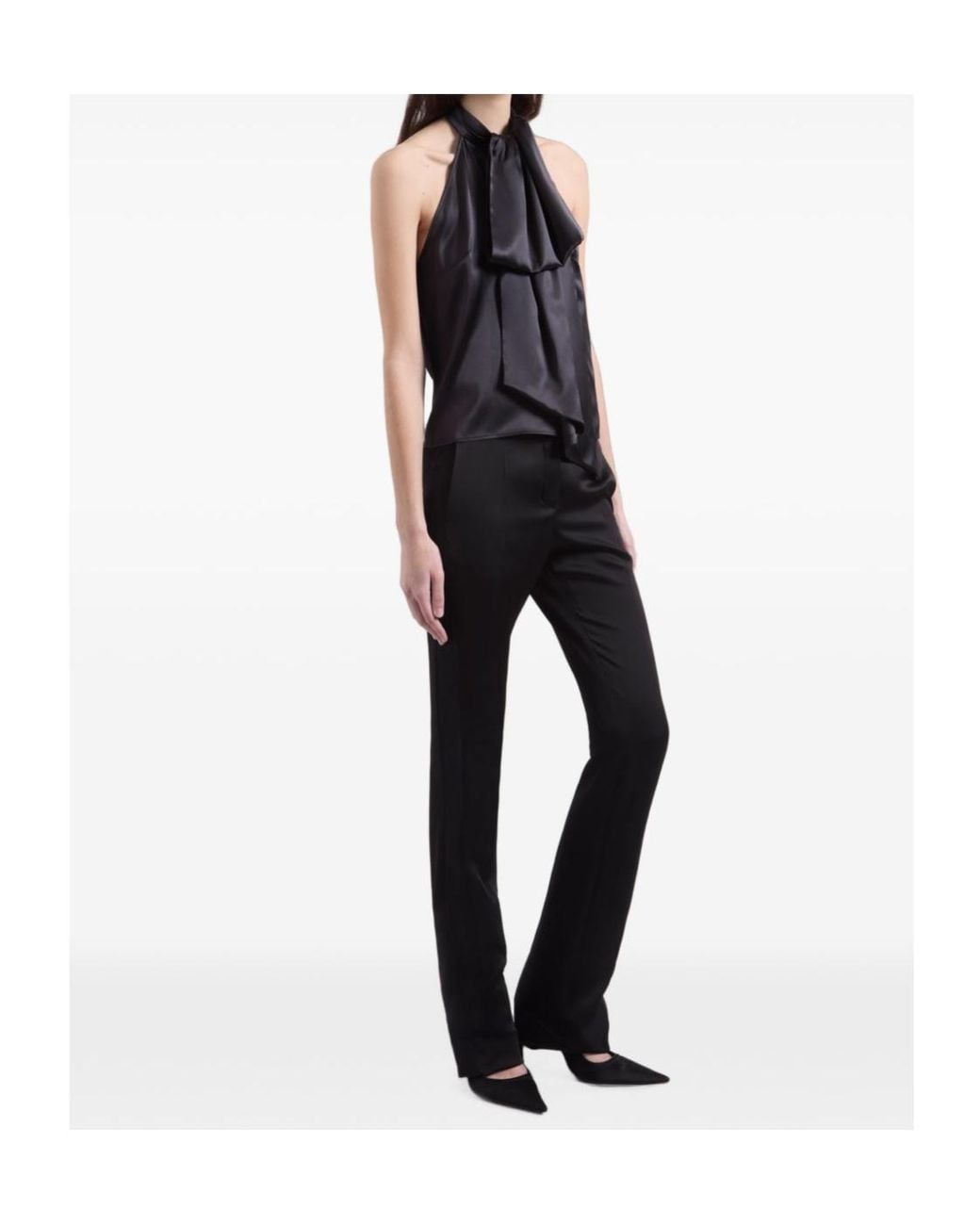 Nina Ricci Black Halterneck Draped Sleeveless Top