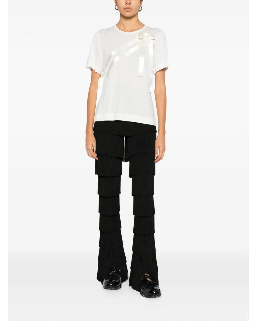 Simone Rocha White Sash Bow T-Shirt