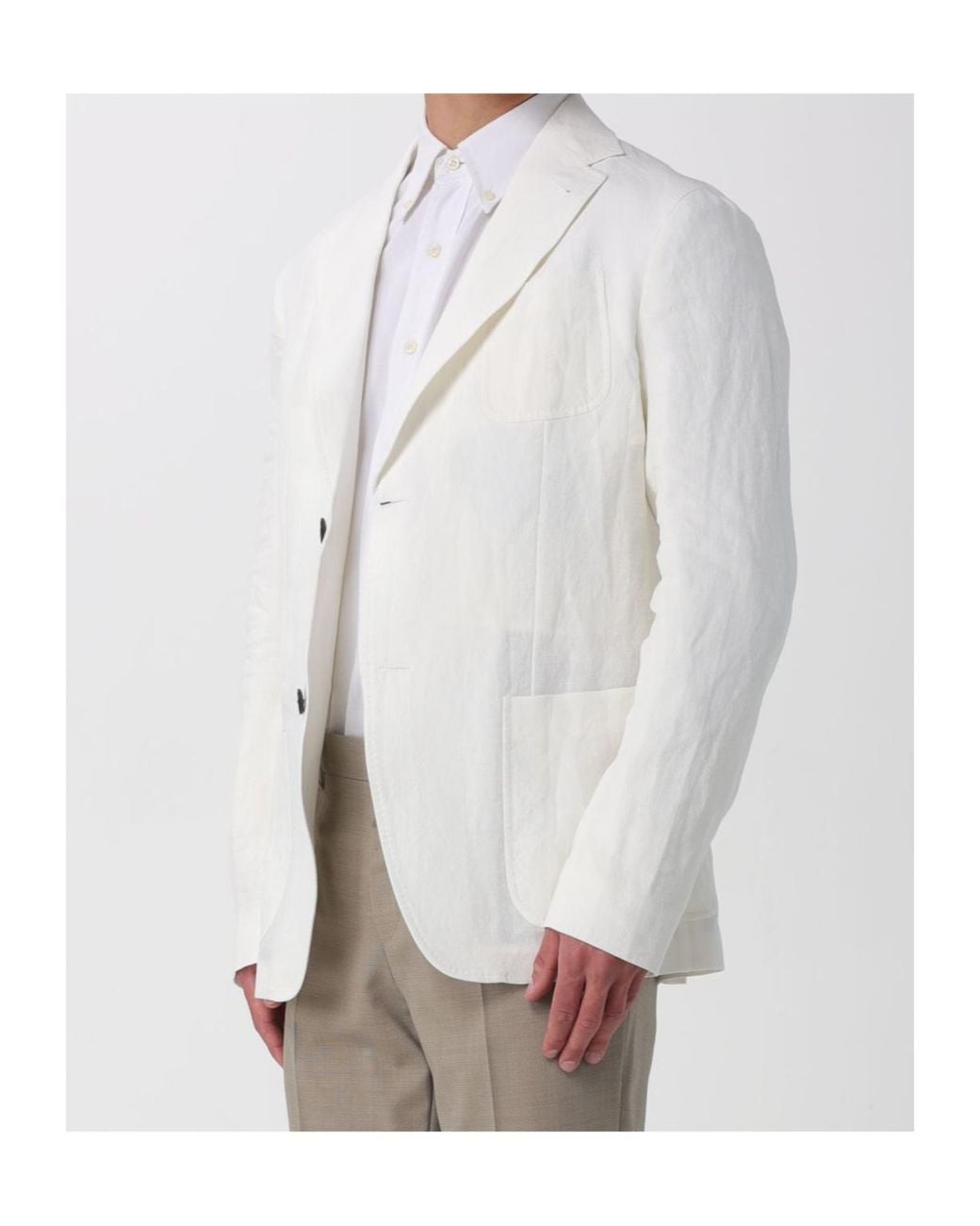 Emporio Armani Gray Long-Sleeve Buttoned Blazer for men