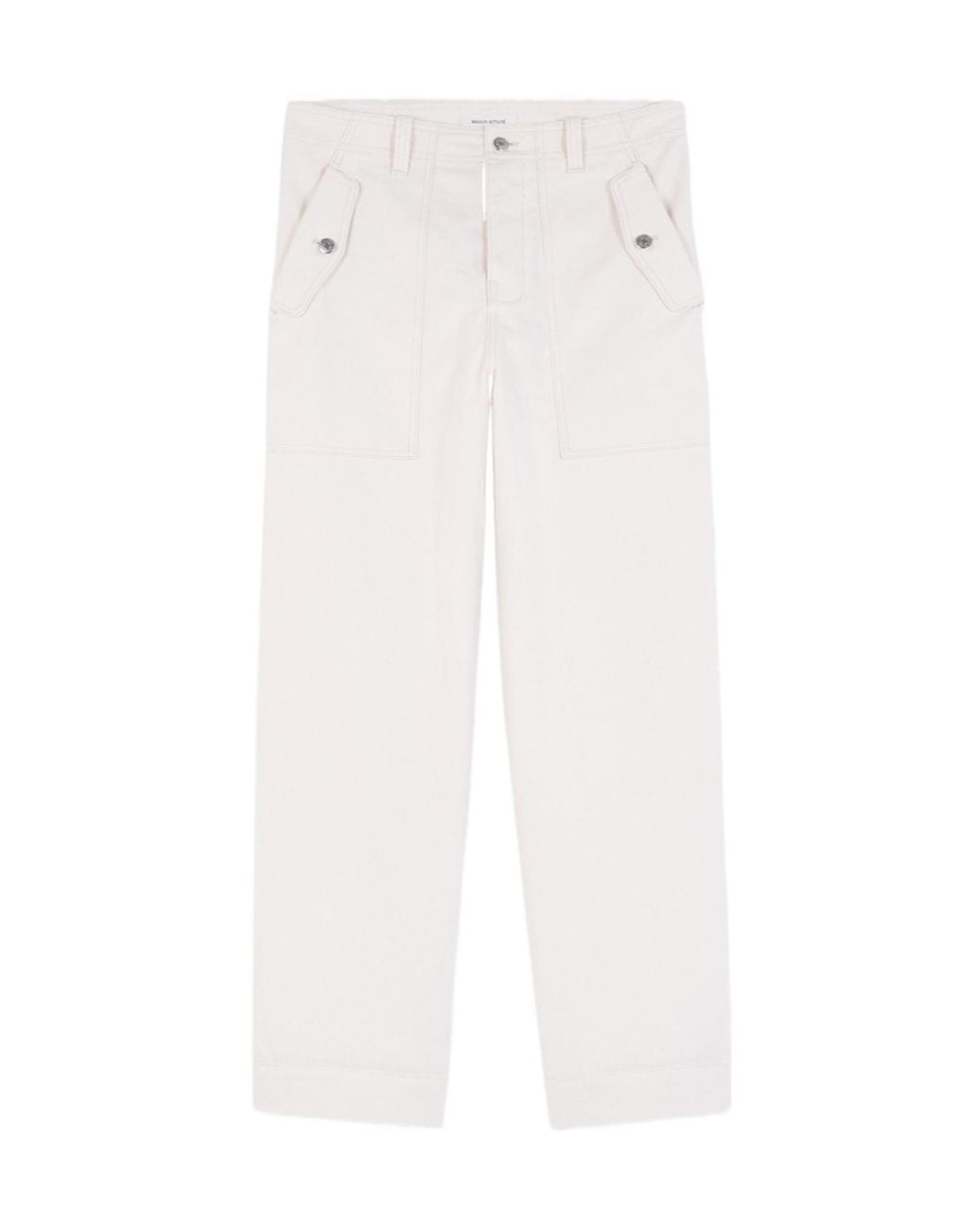 Maison Kitsuné White Maison Kitsuné Logo Patch Straight-Leg Jeans for men