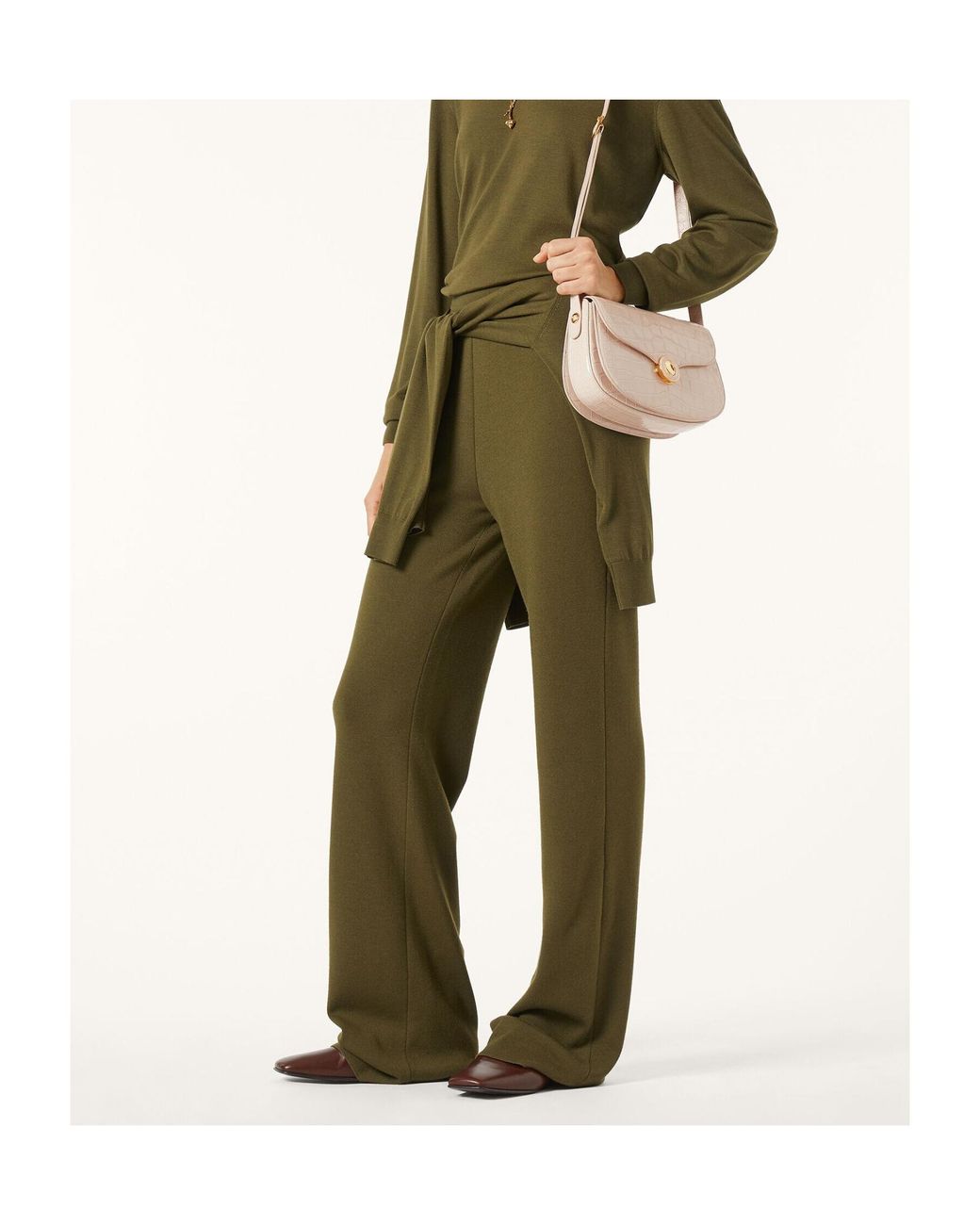 Loro Piana Green Elastic Waist Casual Pants