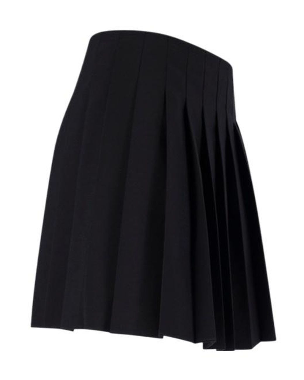 MM6 by Maison Margiela Black Raw-Edge Pleated Skirt