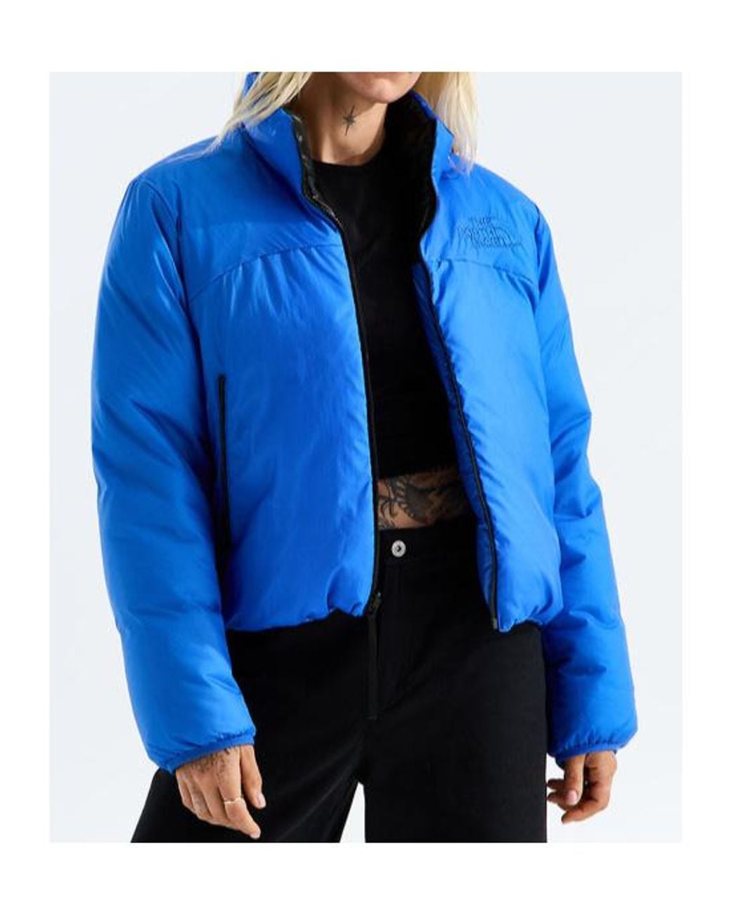 The North Face Blue Colorblock Puffer Down Jacket
