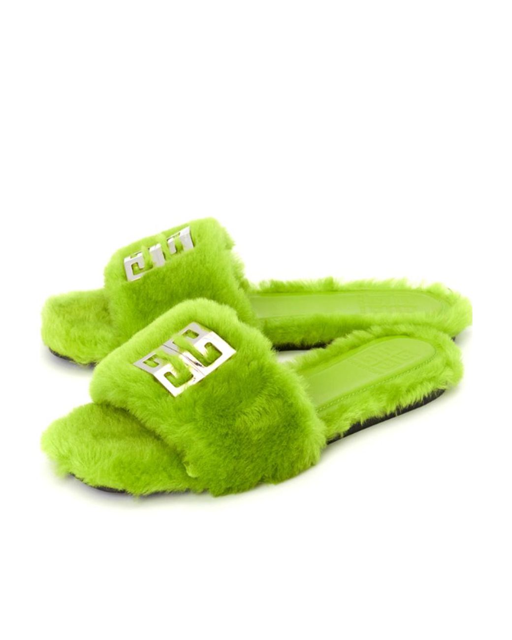 Givenchy Green Open-Toed Slippers