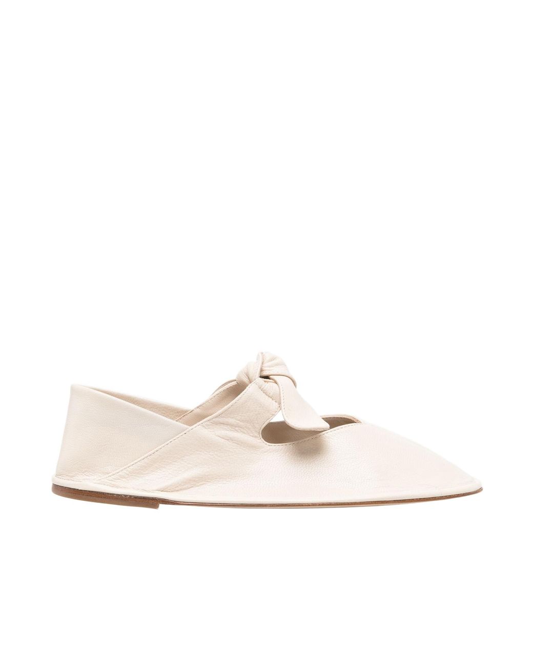 Hereu White Llasada Square-Toe Ballerina Shoes