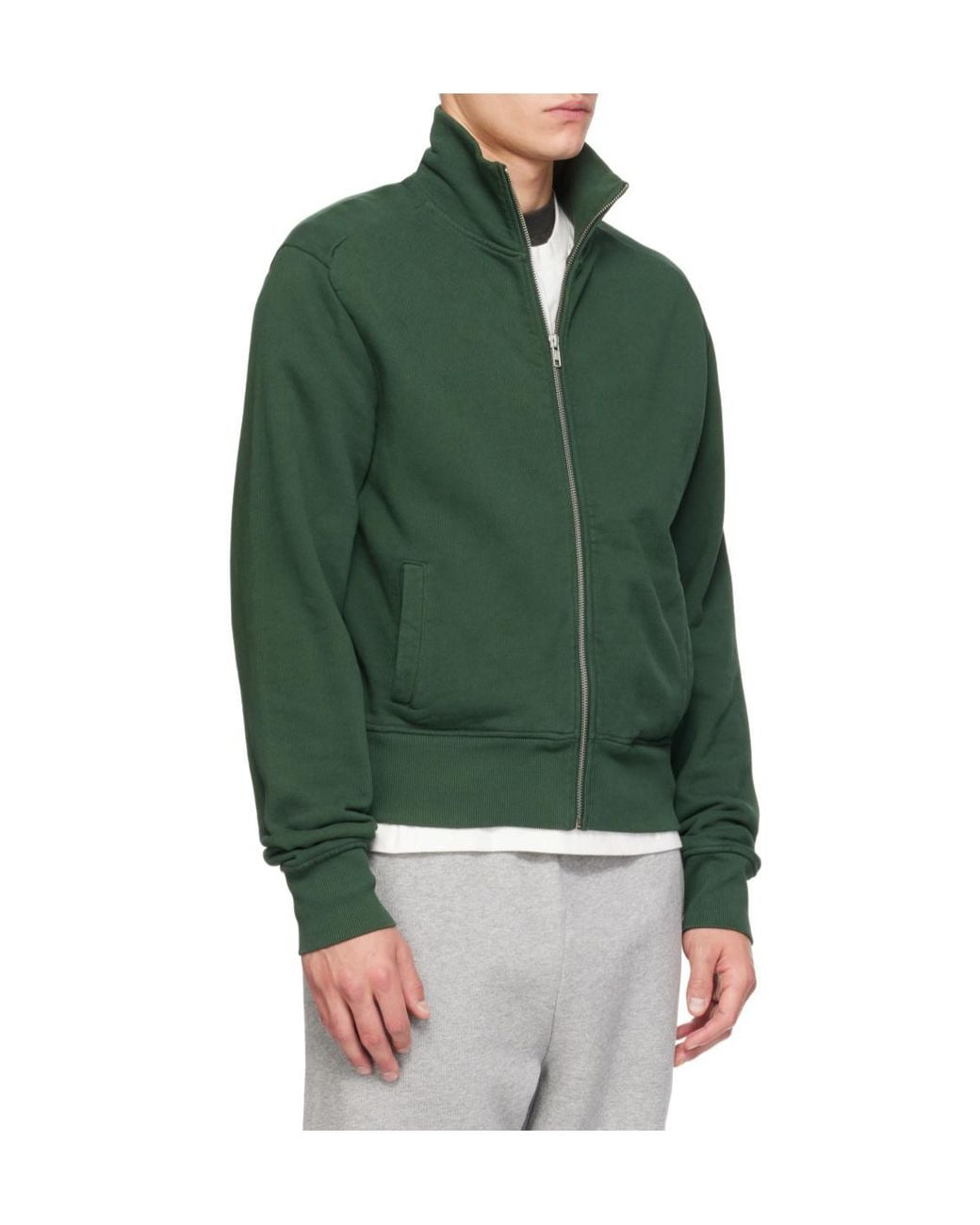 Entire studios Green Stand-Collar Zip-Up Sweatshirt for men