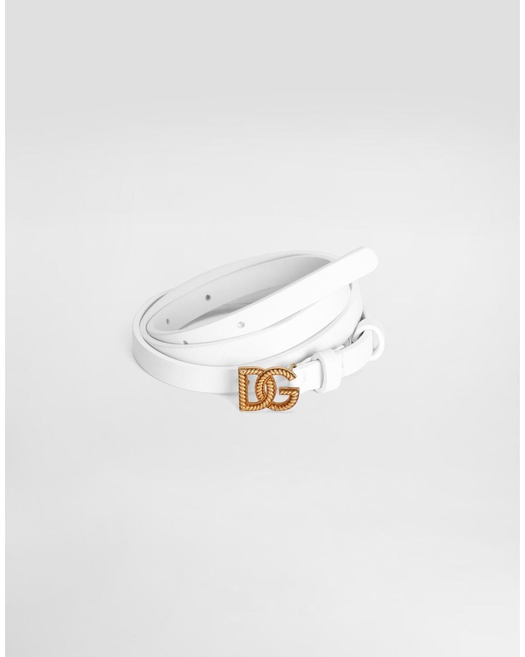 Dolce & Gabbana White Calfskin Belt