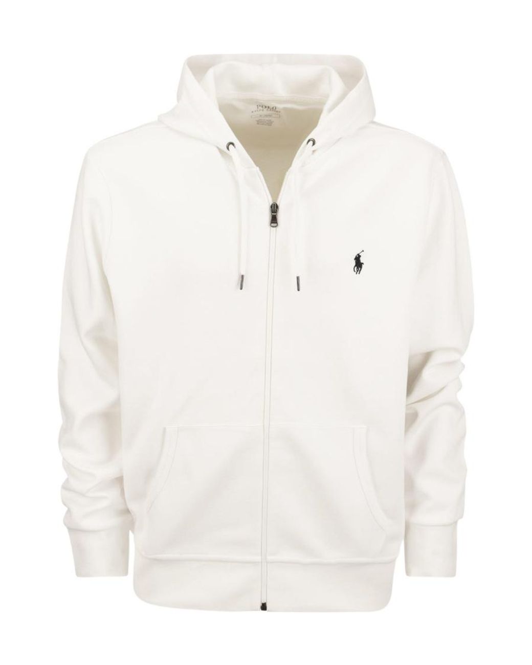 Polo Ralph Lauren White Pony Embroidered Zipped Hoodie for men
