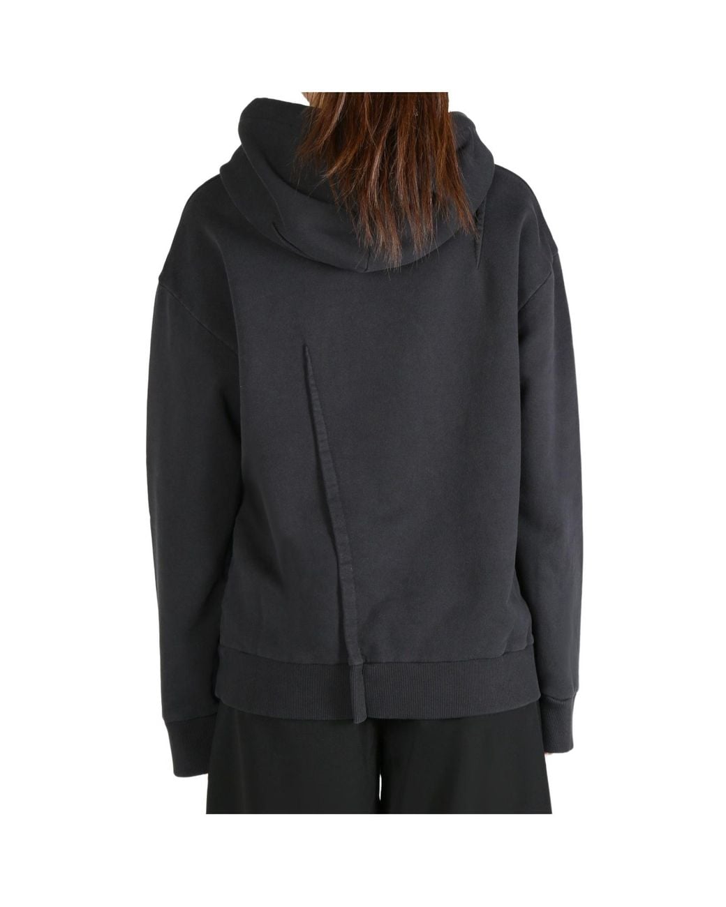 MM6 by Maison Margiela Black Pleat Detailed Drawstring Hoodie