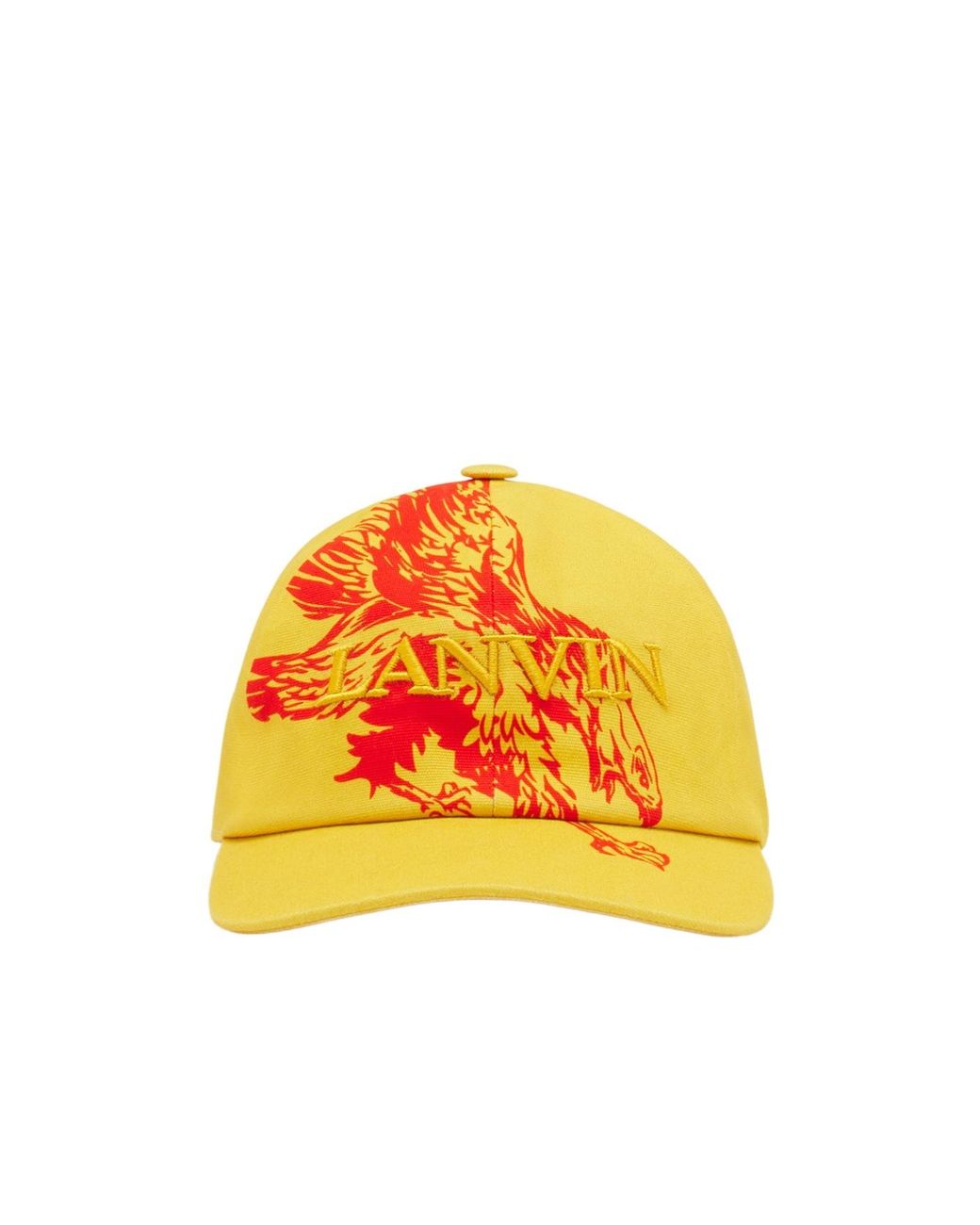 Lanvin Yellow Logo Embroidery Cap for men