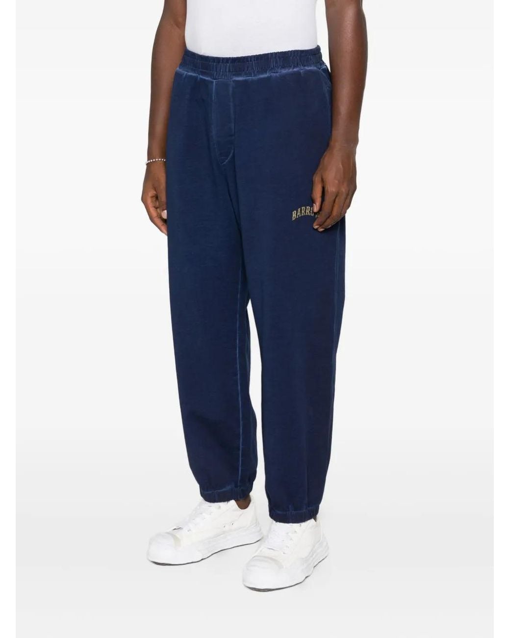 Barrow Blue Logo-Detail Track Pants for men