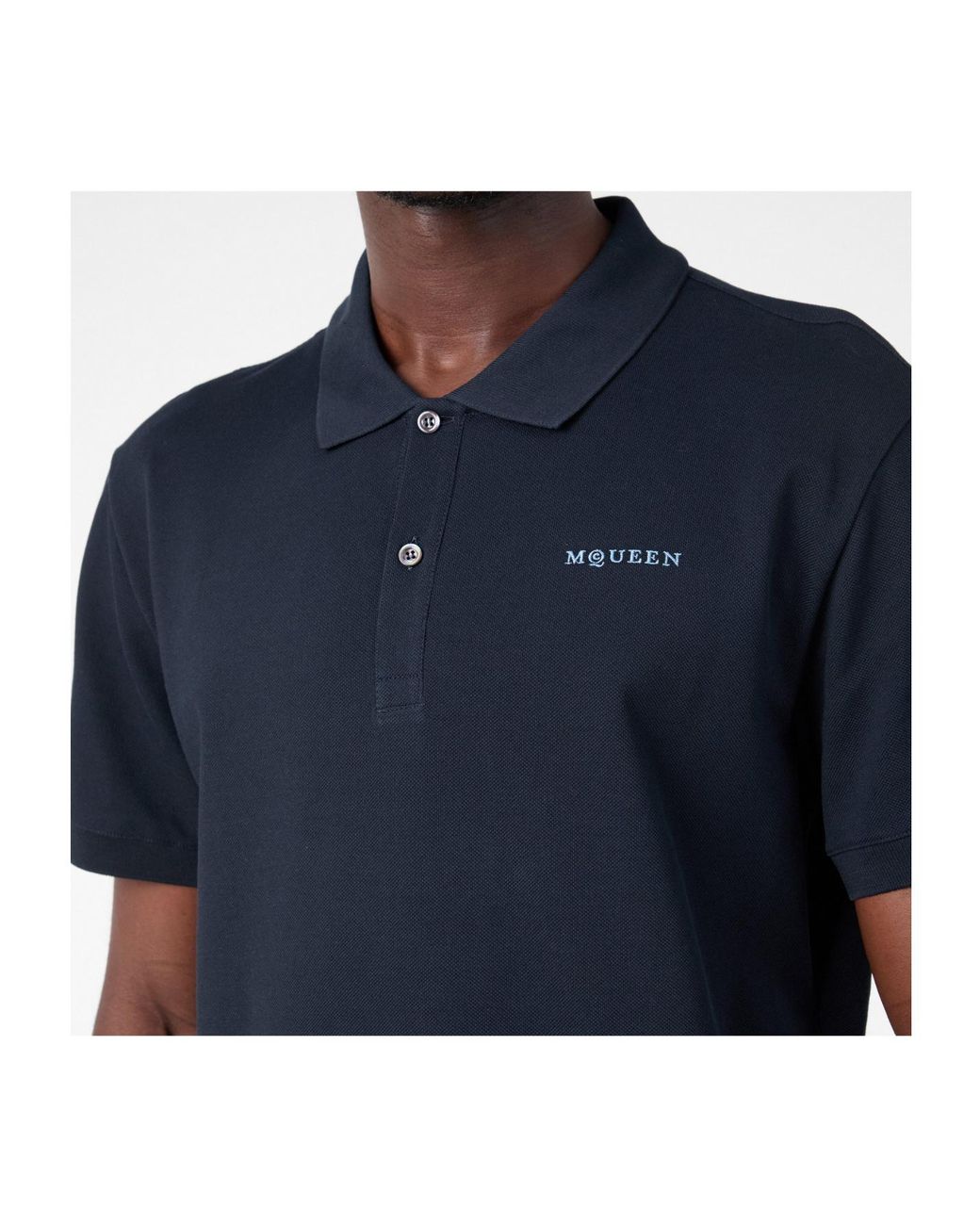 McQueen Blue Shortsleeve Polo Shirt for men