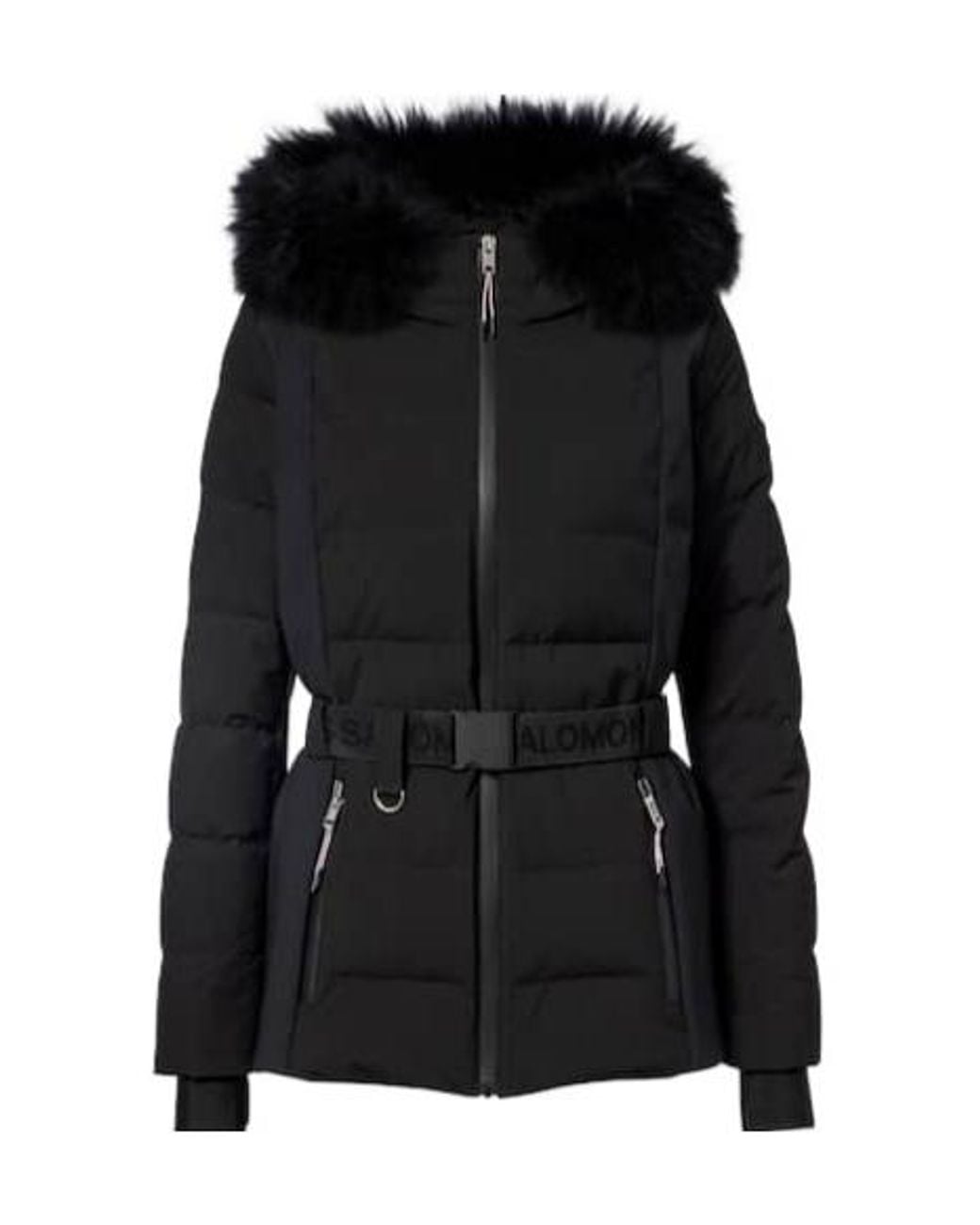 Yves Salomon Black Solid-Color Ski Jacket