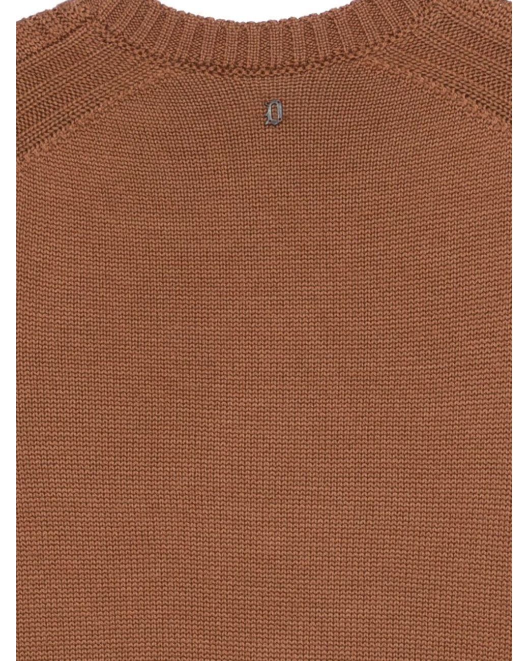Dondup Brown Long-Sleeved Crewneck Jumper for men