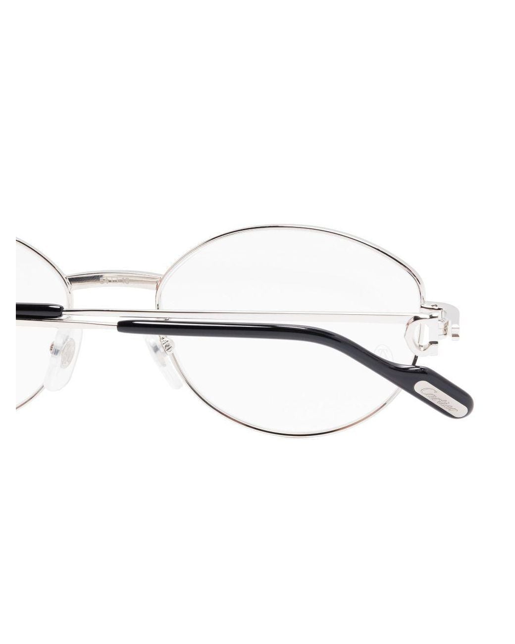 Cartier White Oval Plain Glasses