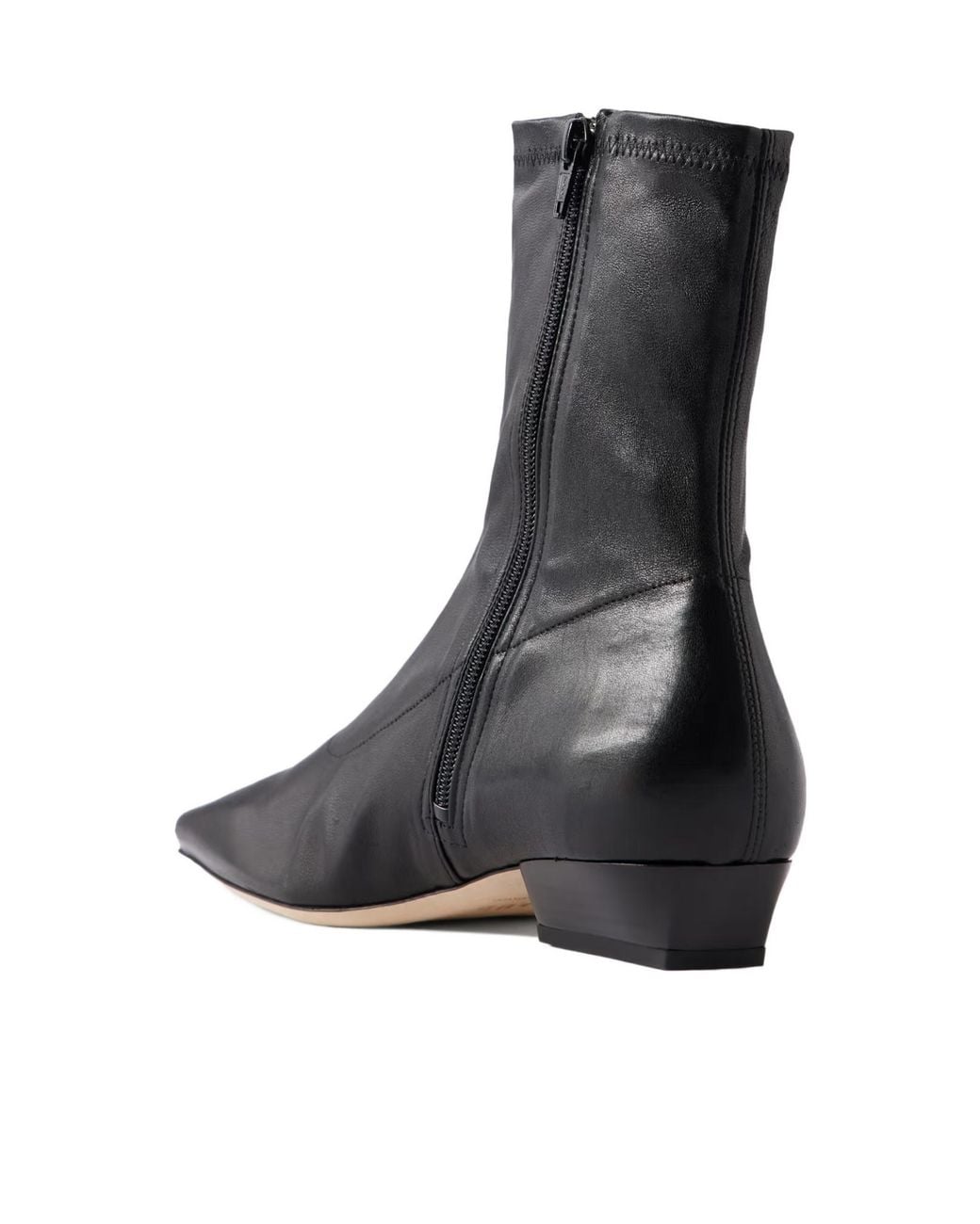 Staud Black Square-Toe Ankle Boots