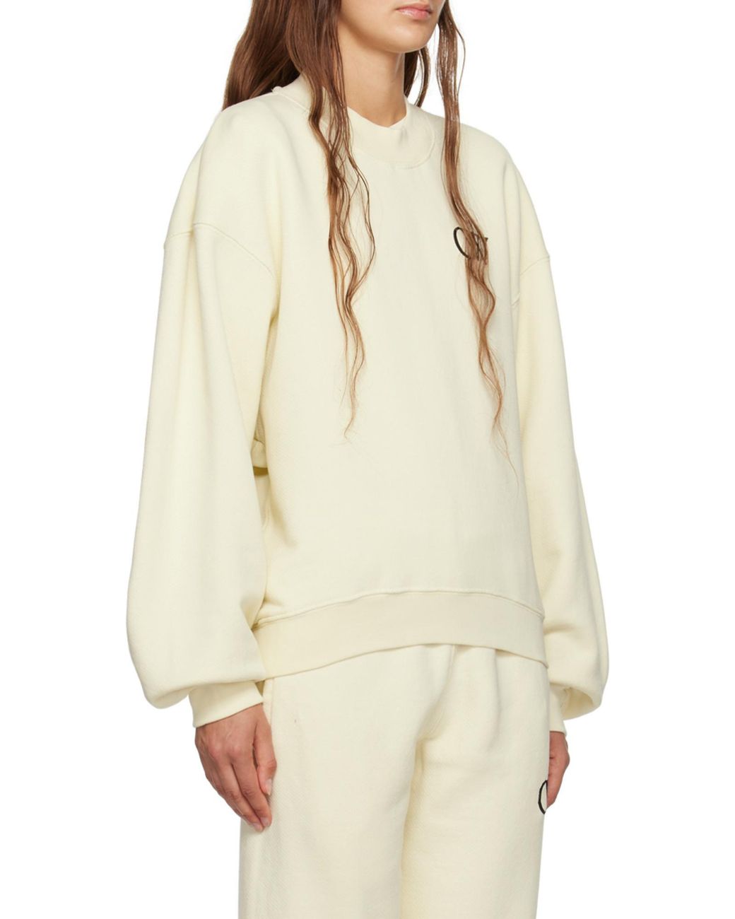 Off-White c/o Virgil Abloh White Logo Printed Crewneck Sweatshirt
