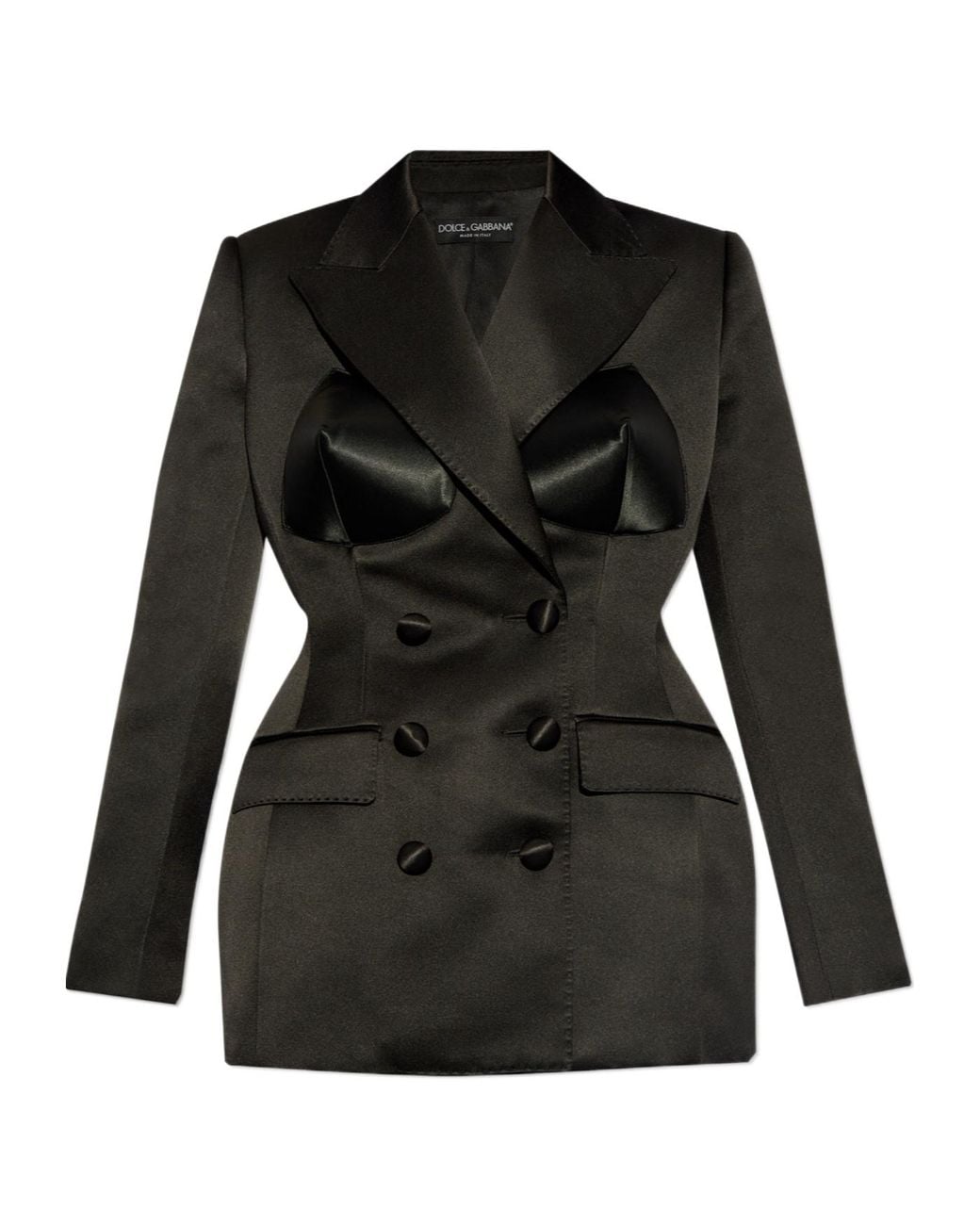 Dolce & Gabbana Black Double-Breasted Duchess Jacket