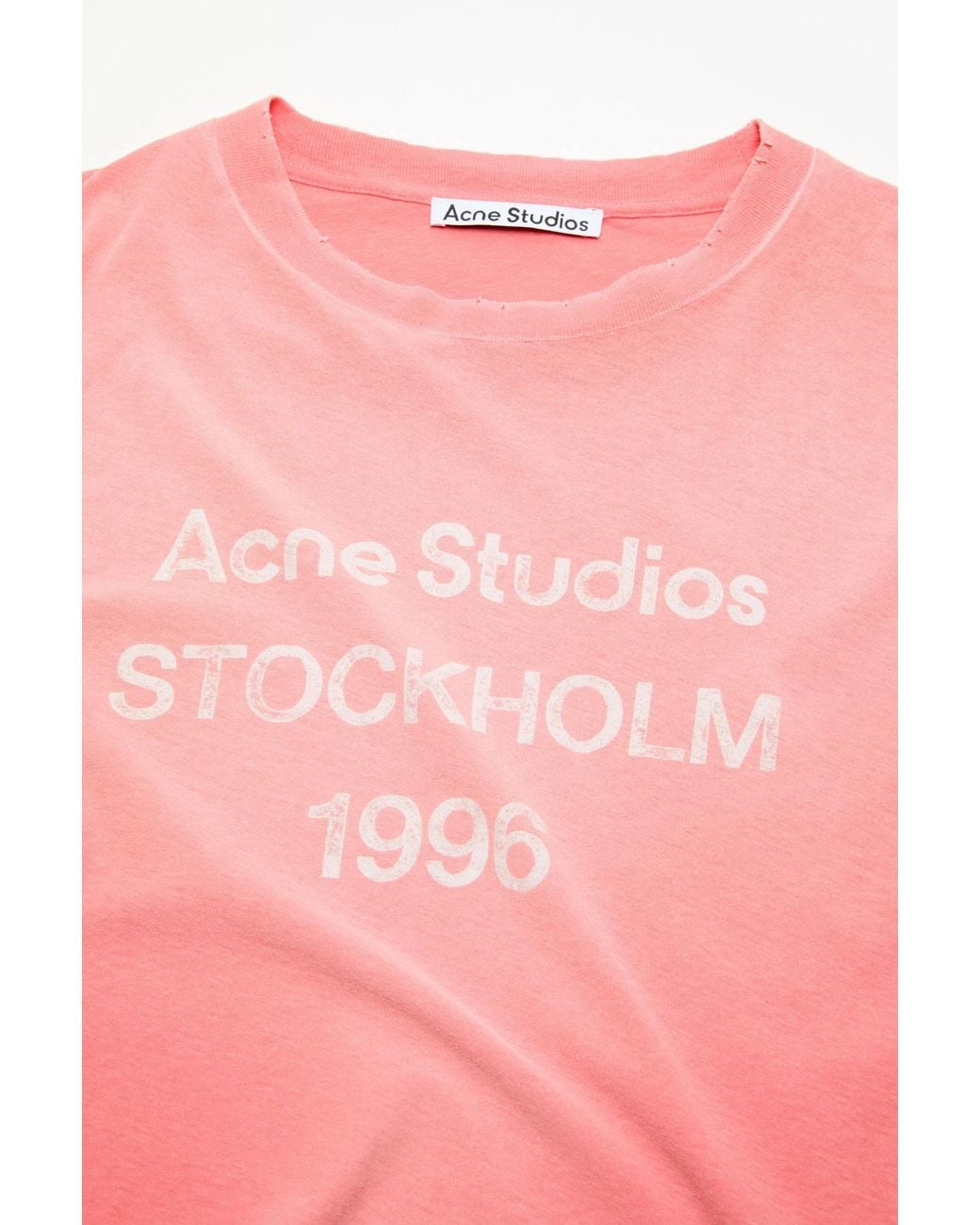Acne Pink Sprayed Logo T-Shirt for men