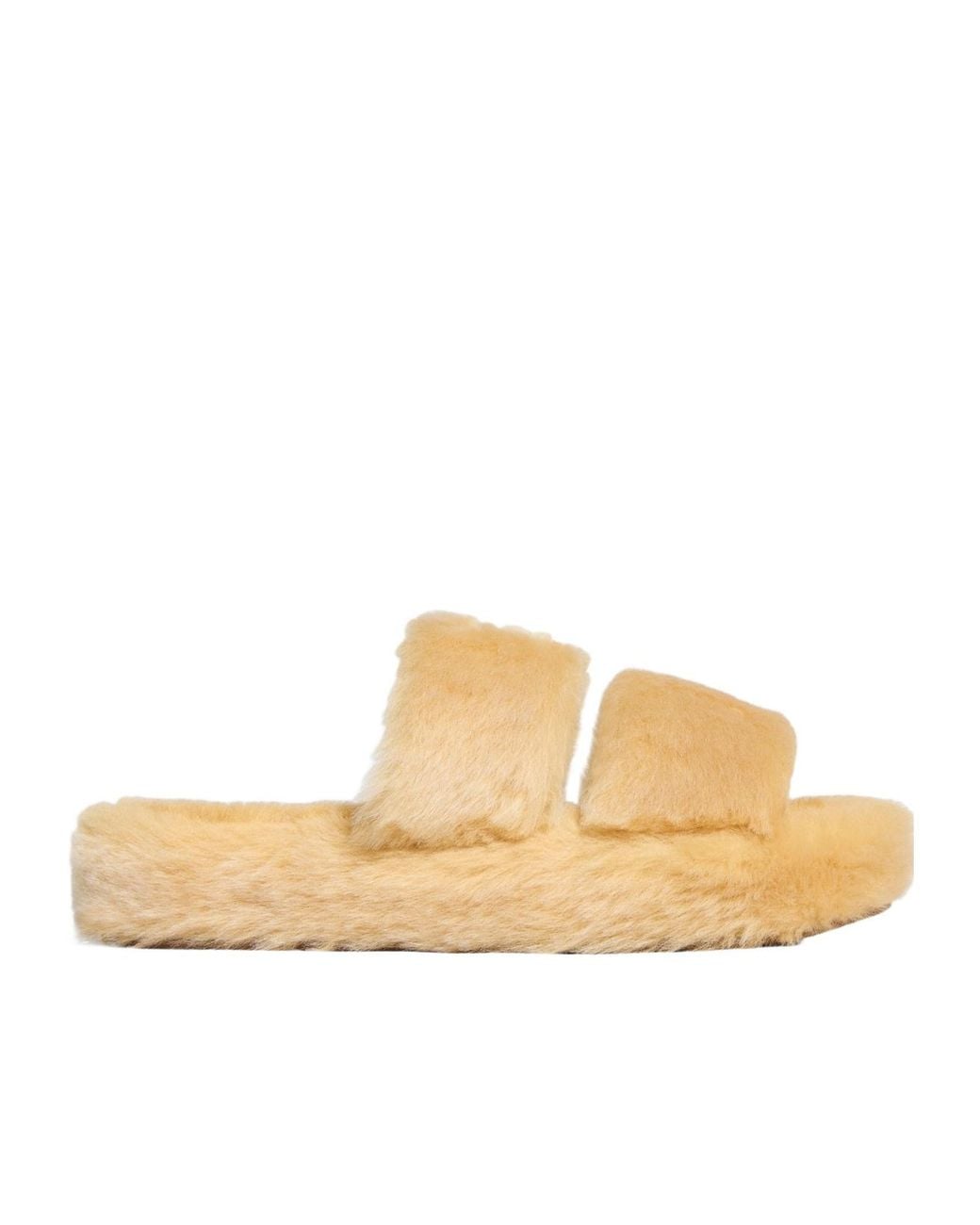 Céline Natural Triomphe Shearling Slipper