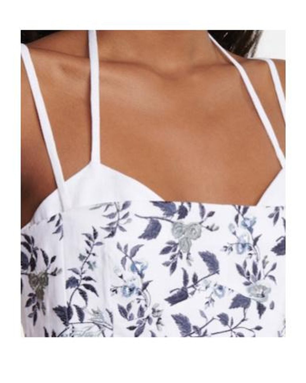 Erdem White Otto Embroidered Linen Midi Dress