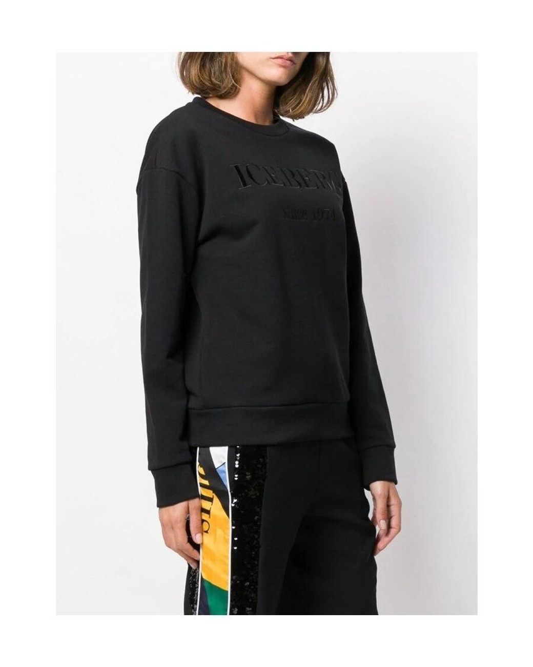 Iceberg Black Logo Embellished Sweatshirt