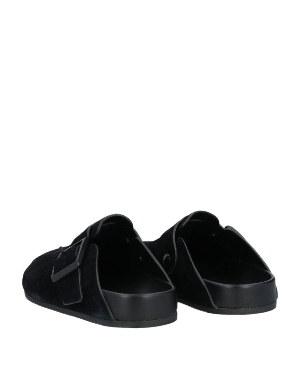 Balenciaga Black Suede Mules With Round Toe