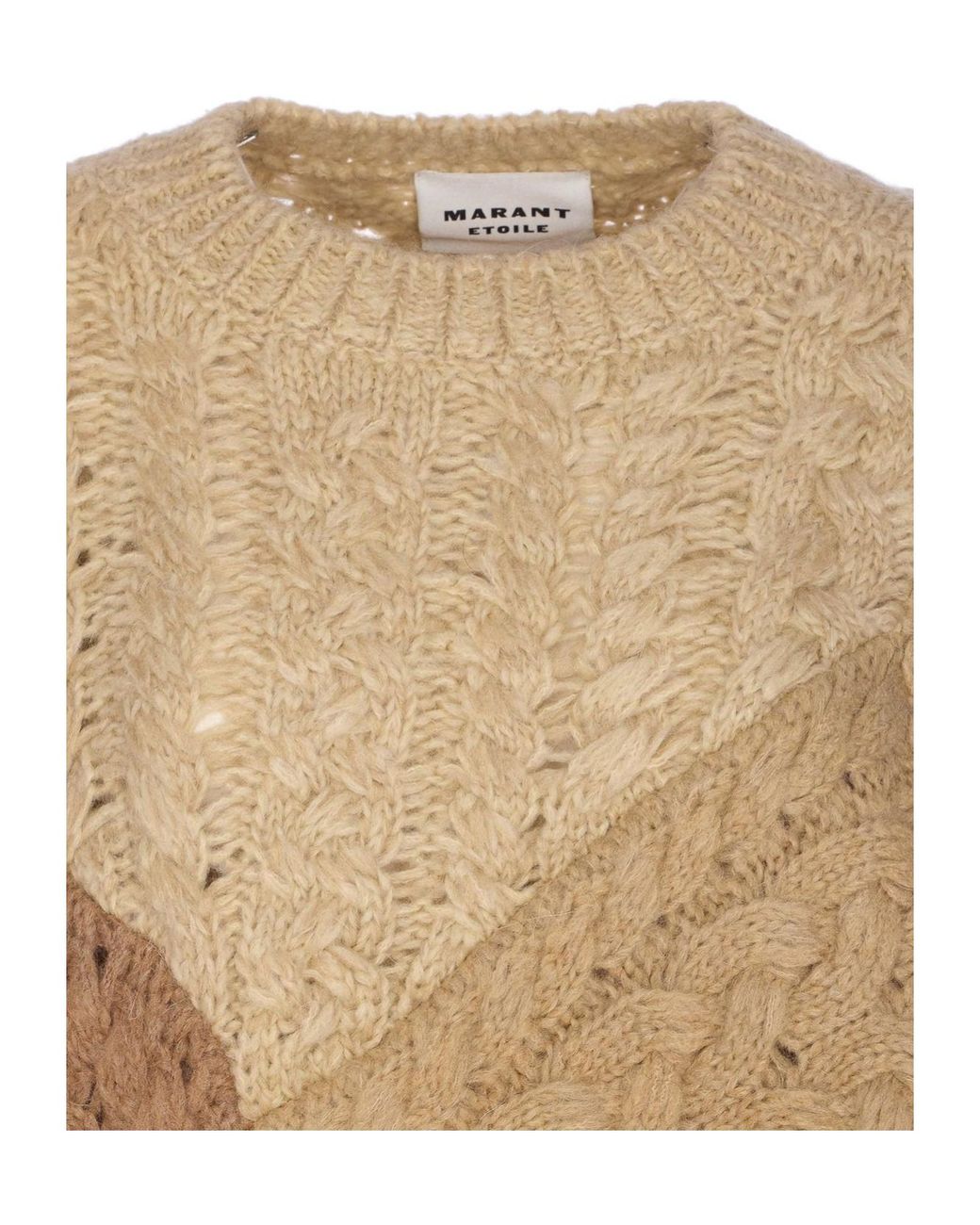 Isabel Marant Natural Isabel Marant Étoile Patchwork Cable-Knit Jumper