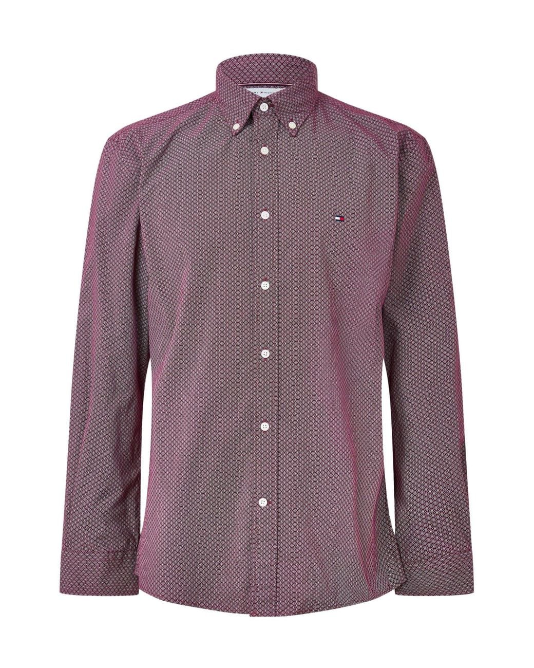 Tommy Hilfiger Purple Slim-Fit Long-Sleeved Shirt for men