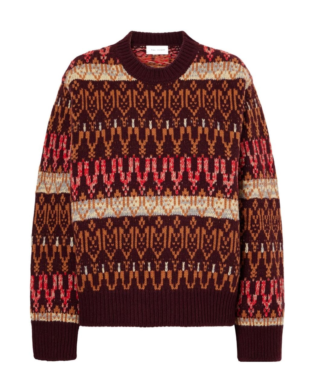 Dries Van Noten Red Jacquard Wool Sweater