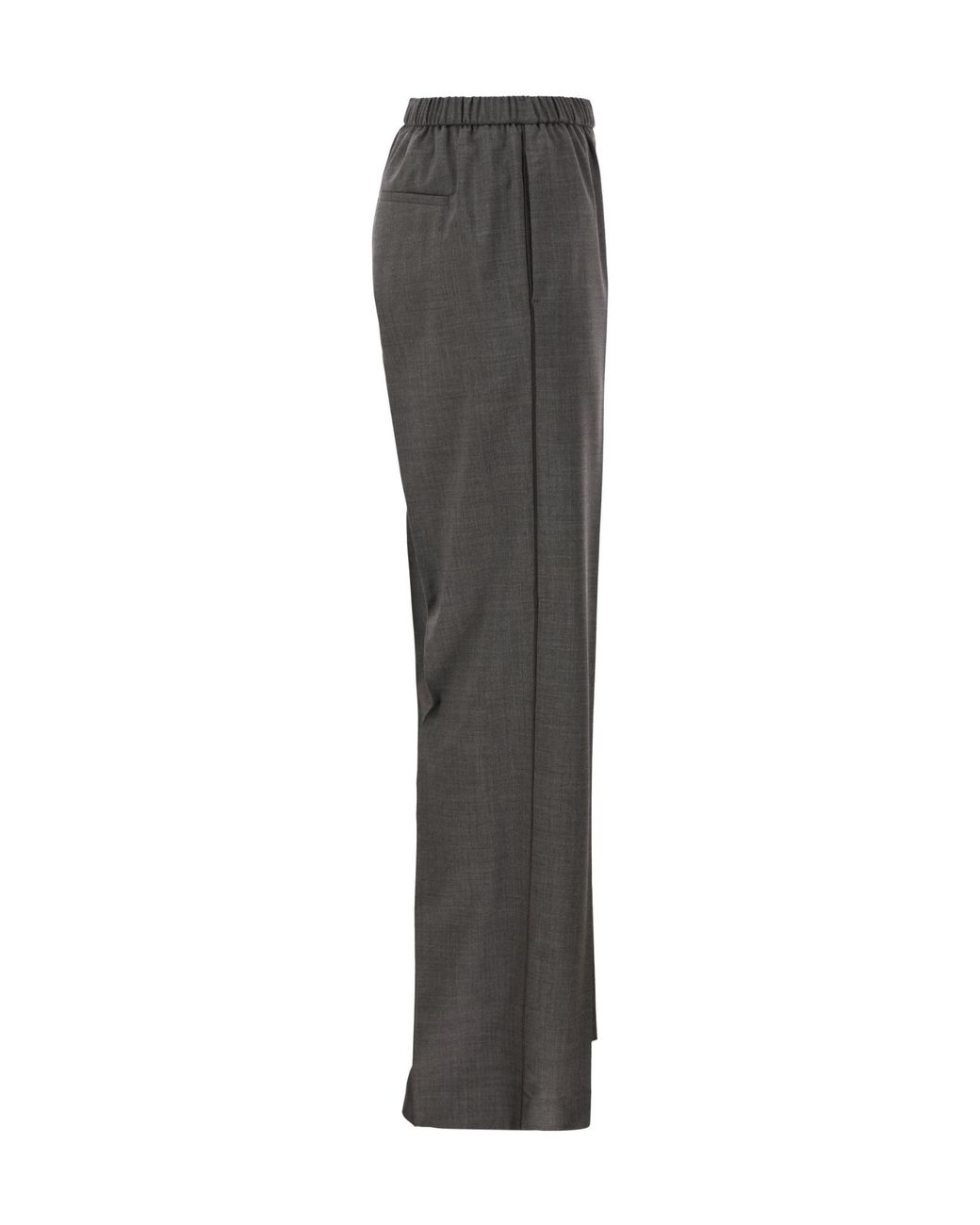 Peserico Gray Elastic Waist Casual Pants