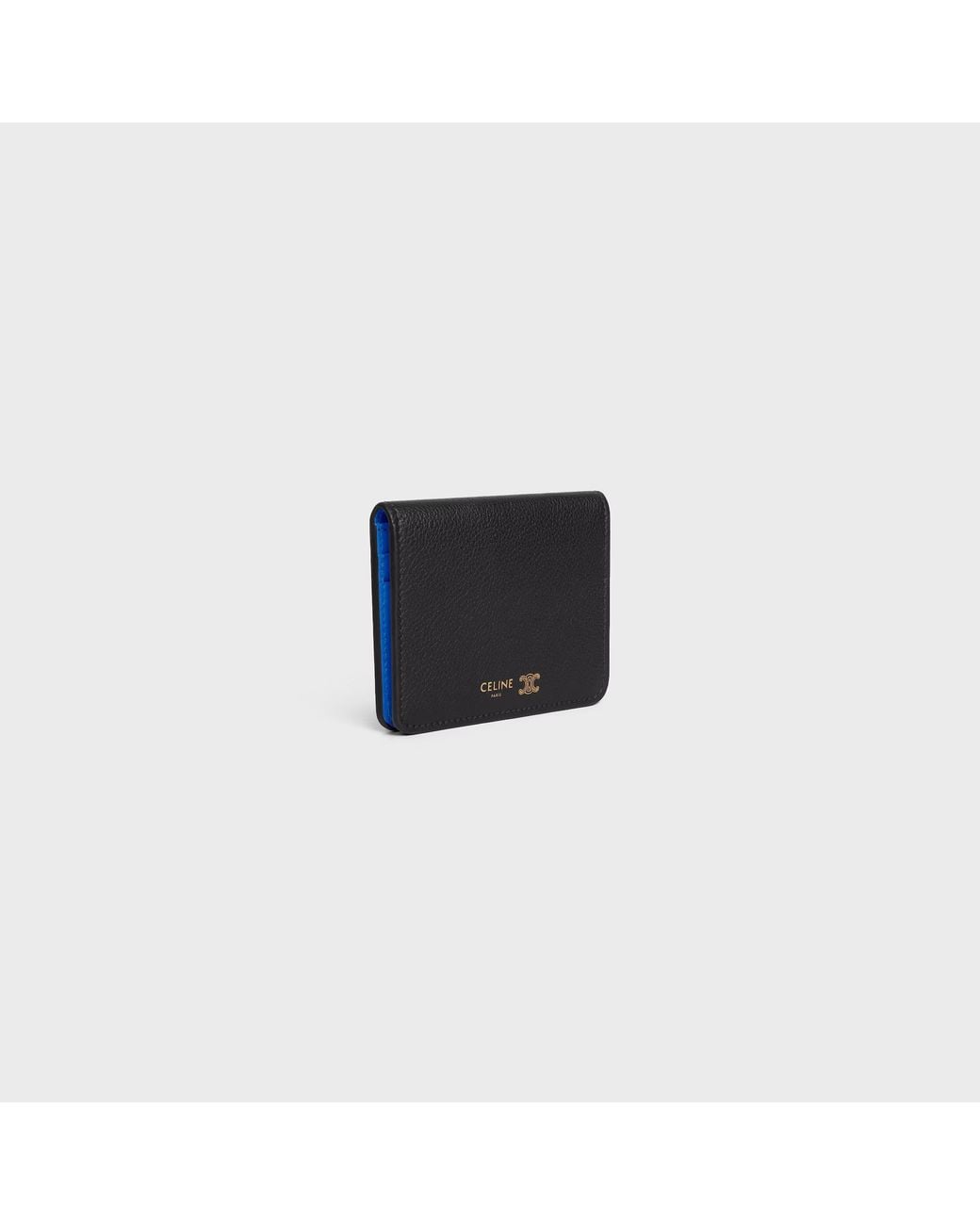 Céline Black Bi-Fold Card Holder Triomphe Stamp