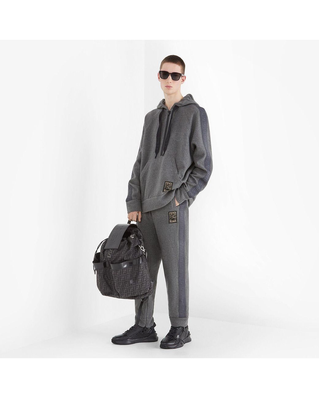 Fendi Gray Jersey Sweatshirt for men