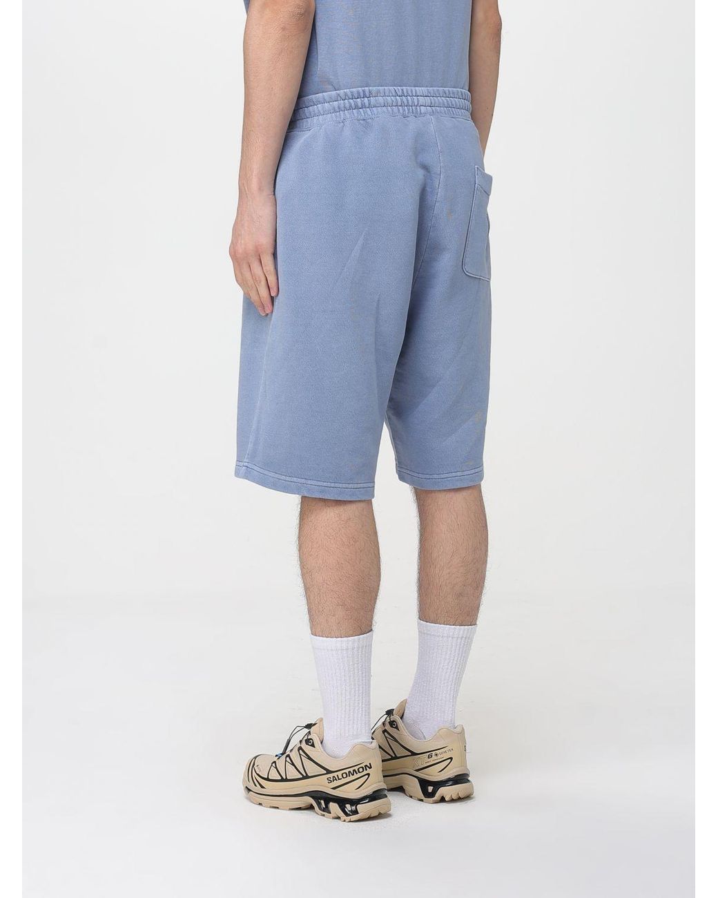 Carhartt Blue Logo Patch Sweat Shorts for men