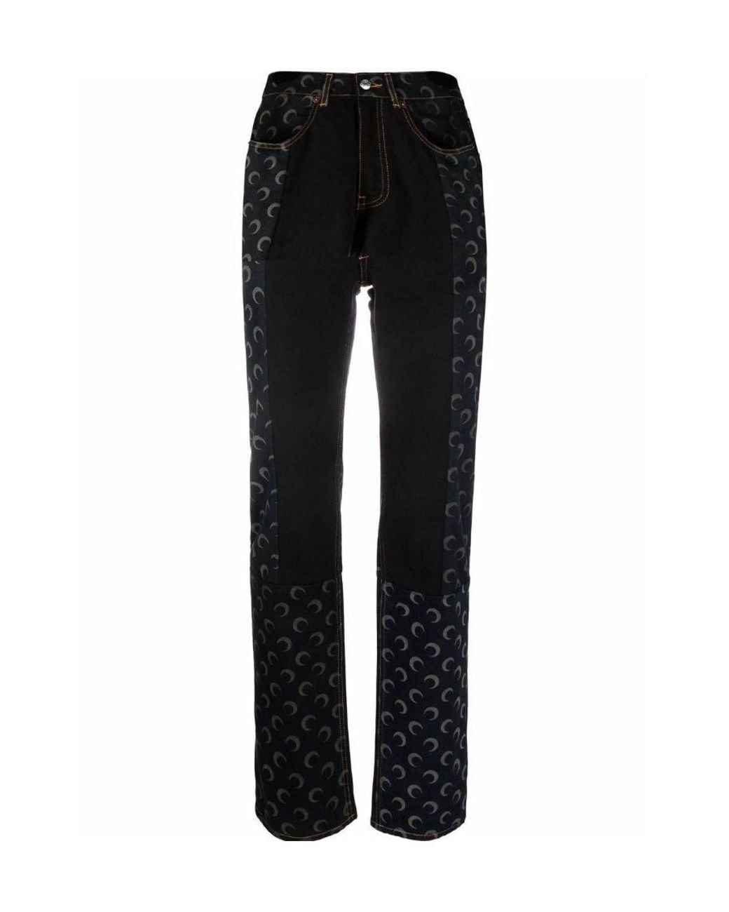 MARINE SERRE Black Logo Jeans
